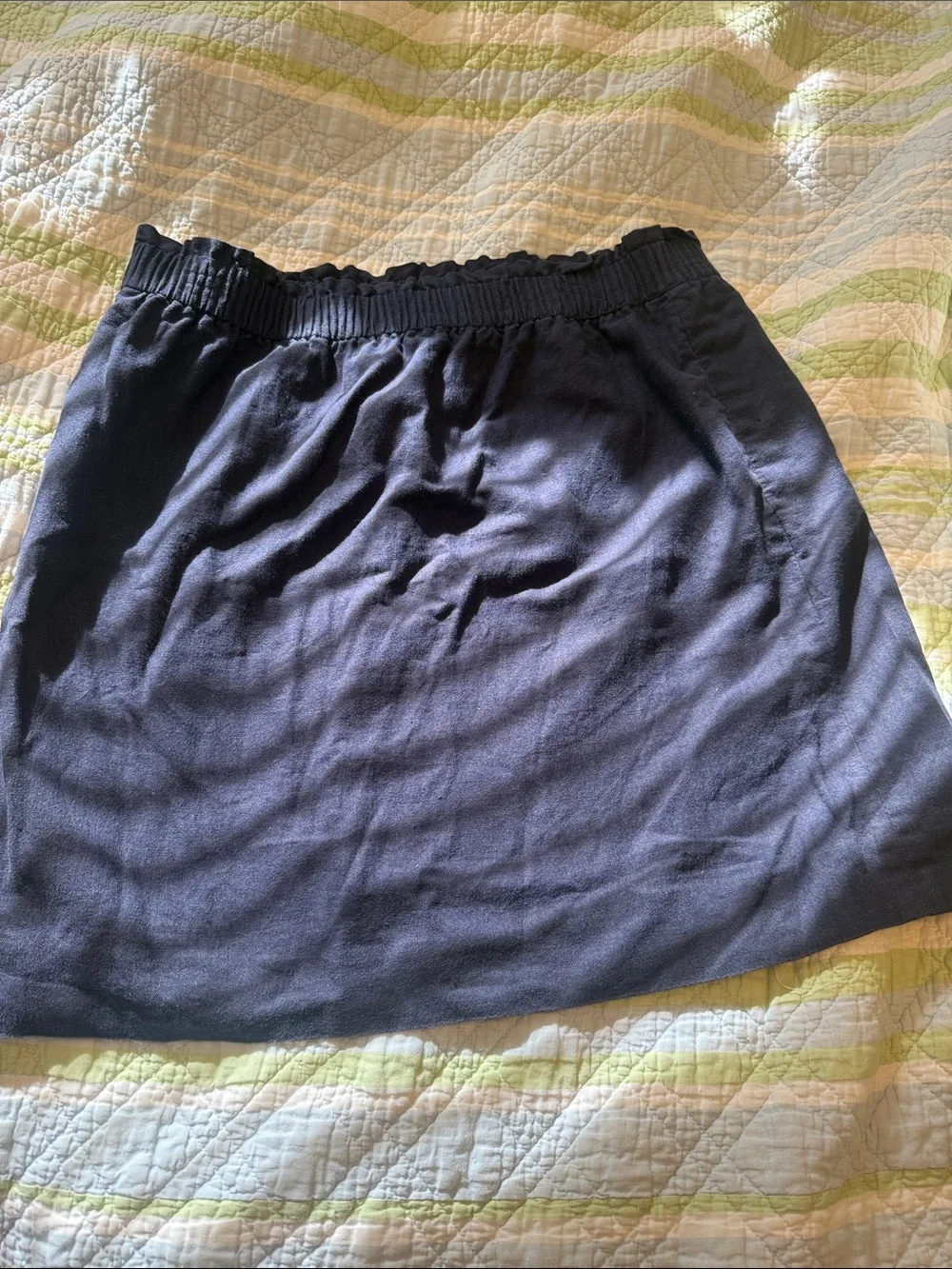 J. Crew Navy Elastic-Waist Mini Skirt